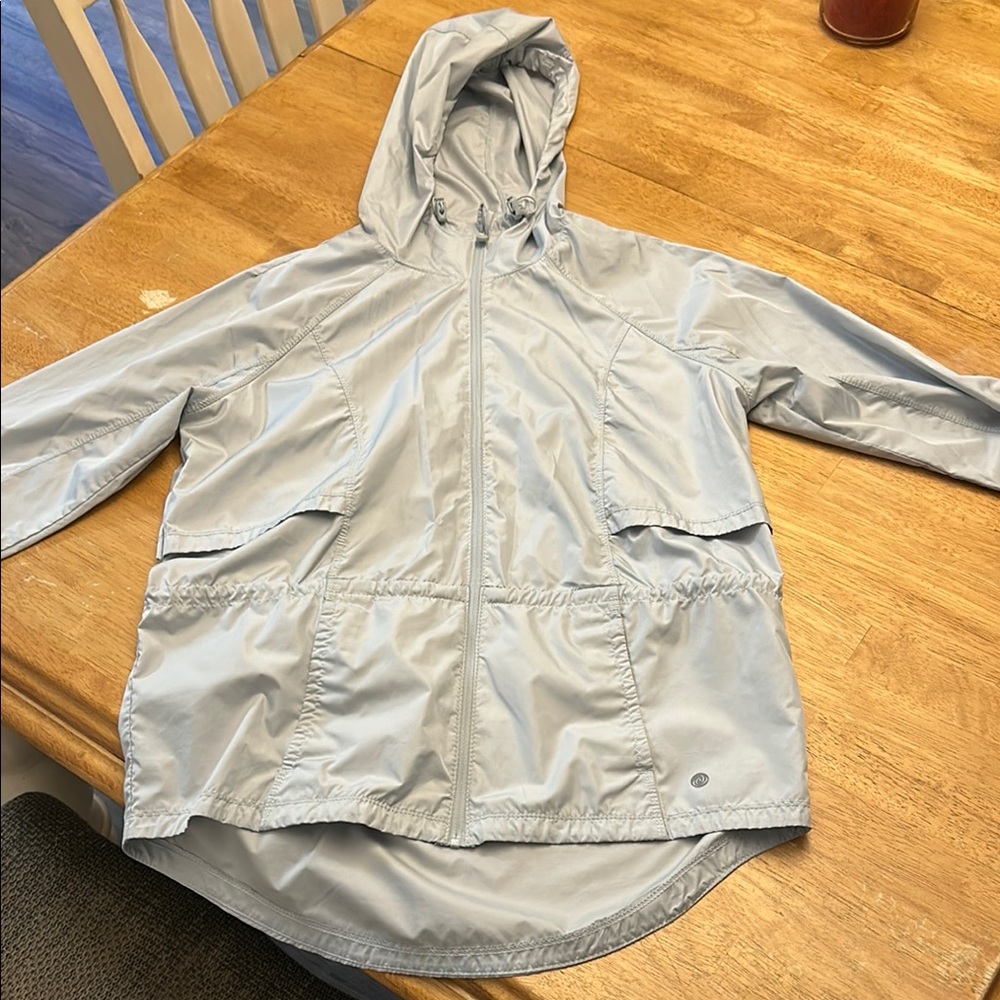 Apana Light Gray Blue Hooded Jacket